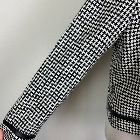 Pendleton Black White Houndstooth Wool Lambskin Trim Blazer 8 - Picture 4 of 8
